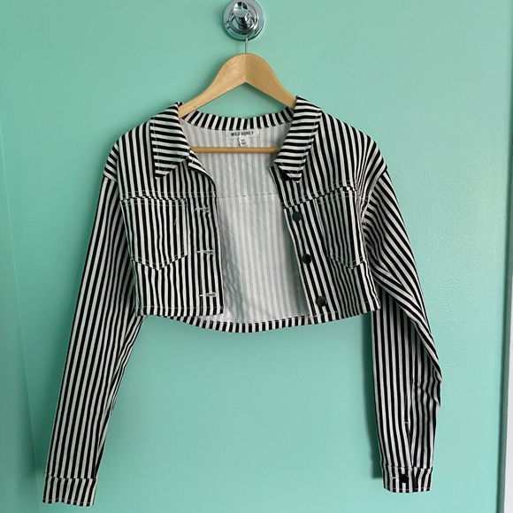 Black and white denim jacket
